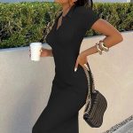 Backless Lace-Up Sheath Dress with Hollow Out Design
