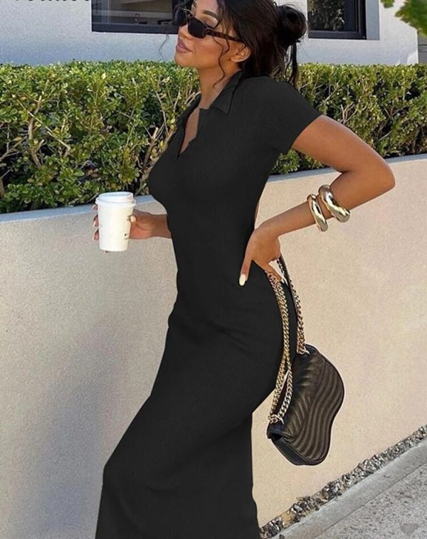 Backless Lace-Up Sheath Dress with Hollow Out Design