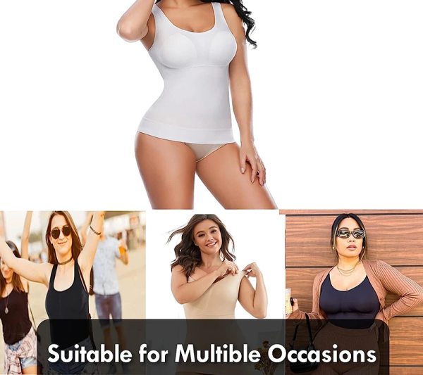 Qtree Women Tummy Control Shapewear Classic 2-IN-1 with Padded Bra High Elastic Strench Vest Body Shaper Slim Up Lift Corset 6