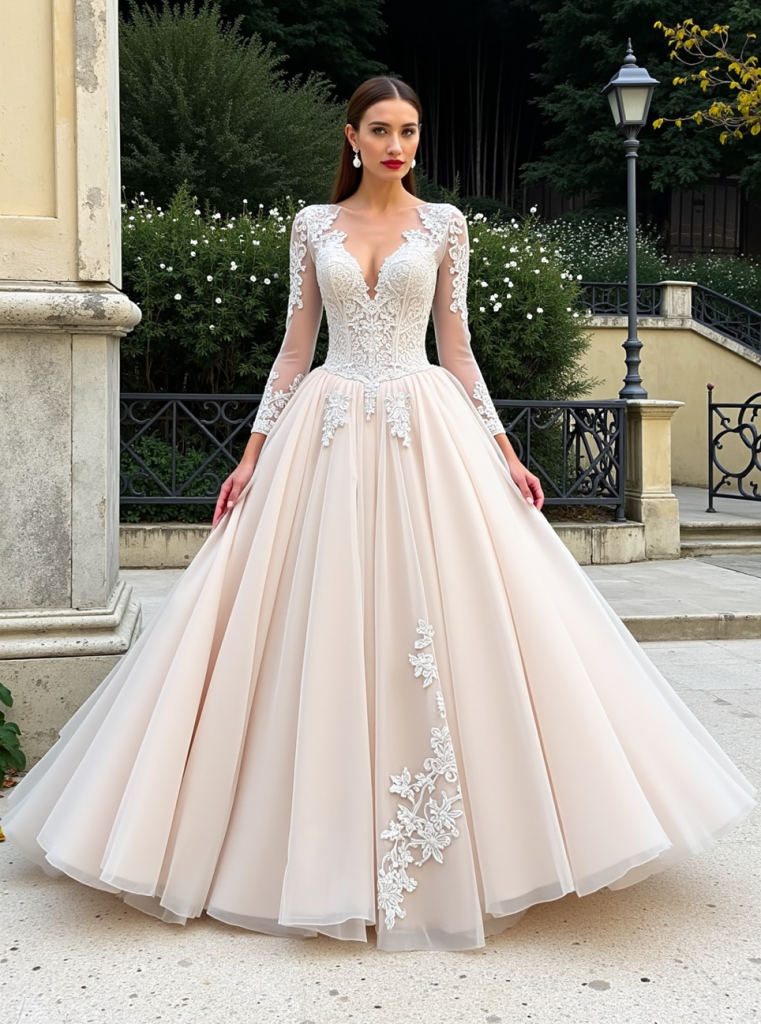 Tulle Wedding formal Dress with Train