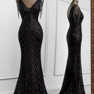 Sexy mermaid black evening dresses vestidos elegantes para mujer de noche largo soiree de mariage robe femme vestidos prom dress