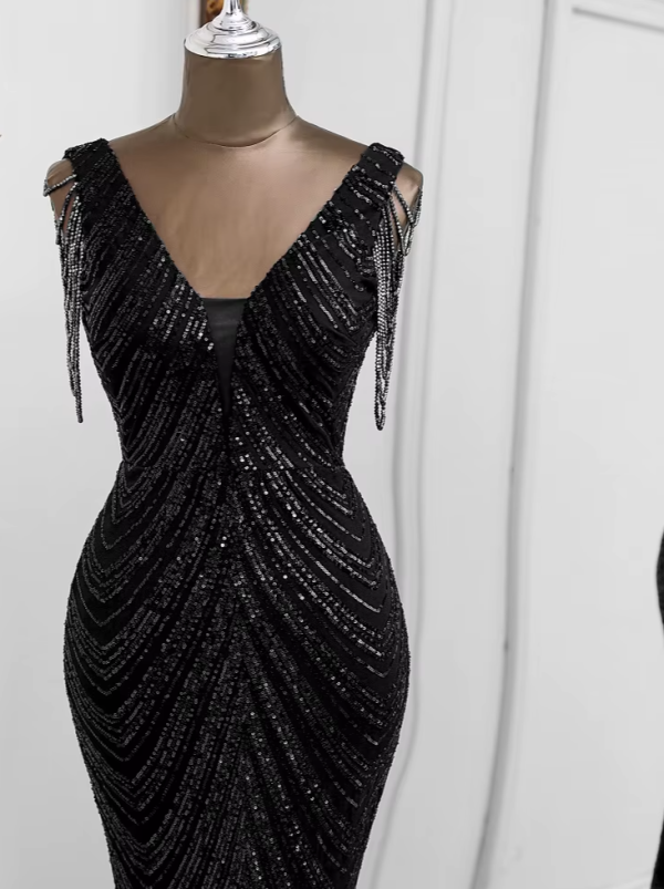 Sexy mermaid black evening dresses vestidos elegantes para mujer de noche largo soiree de mariage robe femme vestidos prom dress 2