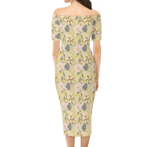 Elegant Women's Off The Shoulder Office Lady Dress