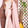 Strap One Shoulder 3D Floral Applique Mermaid Long Evening & Prom Dress AC388 - Image 2