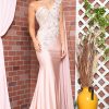 Strap One Shoulder 3D Floral Applique Mermaid Long Evening & Prom Dress AC388 - Image 3