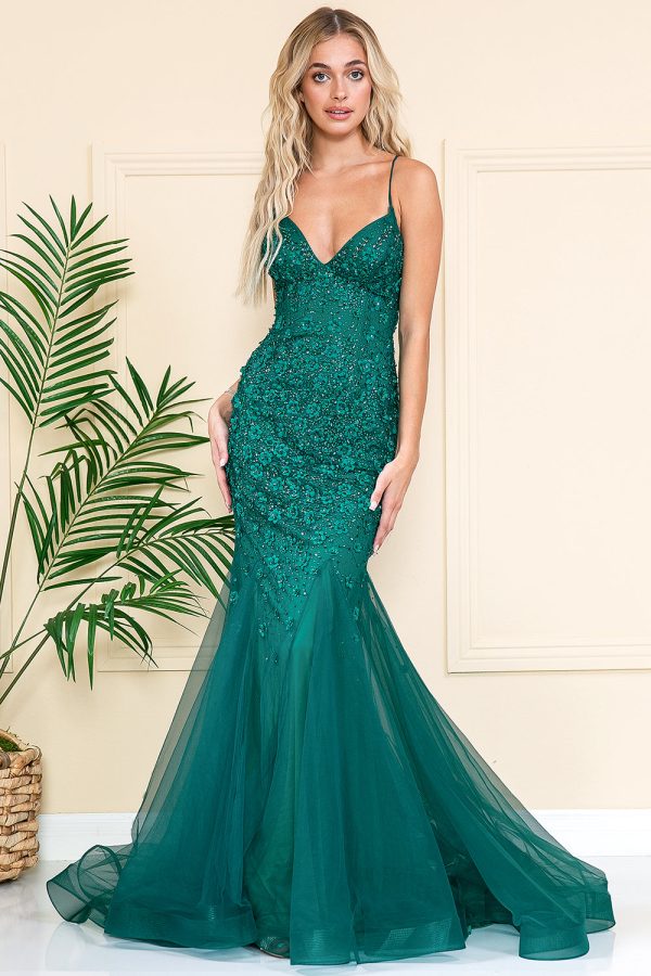 Mermaid Tulle Skirt Embroidered Lace Long Prom Dress ACSU066 - Image 15