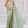Strap One Shoulder 3D Floral Applique Mermaid Long Evening & Prom Dress AC388 - Image 28