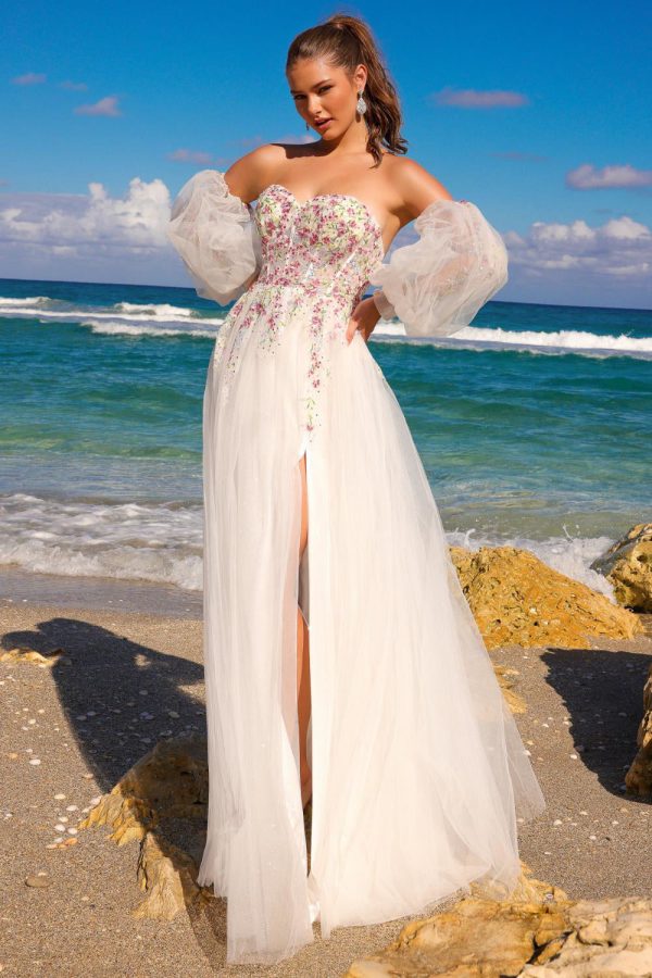 Off Shoulder A-Line Tulle Skirt Sweetheart Long Prom Dress ACSU070 - Image 13