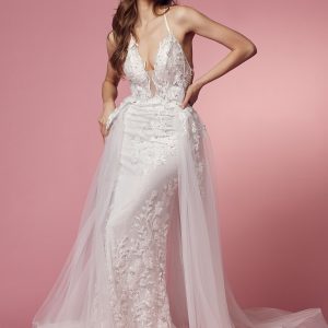 Lace & Beads Embroidered Mermaid Long Wedding Dress NXF485W