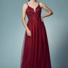 Embroidered Bodice Long Prom & Bridesmaid Dress NXR357