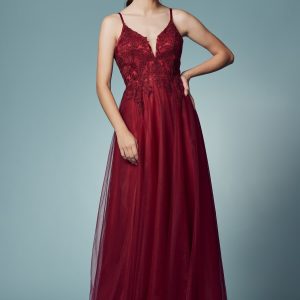 Embroidered Bodice Long Prom & Bridesmaid Dress NXR357