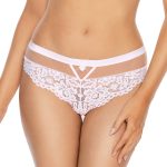 Sheer Lace Thong Panty Torfi White