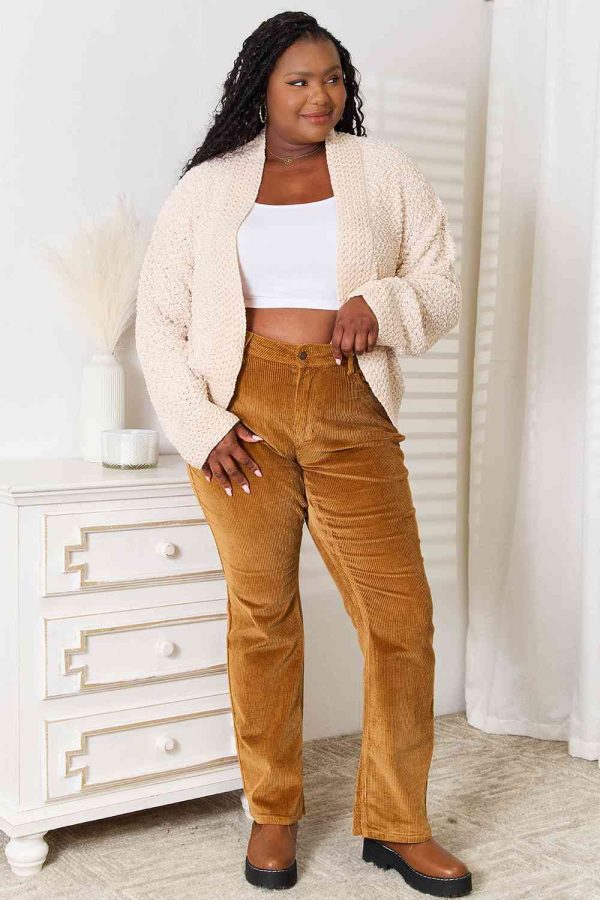 Double Take Open Front Long Sleeve Cardigan - Image 4
