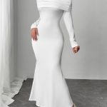 Women's Solid Color One Shoulder Backless Slim Fit Fashionable Casual Dress