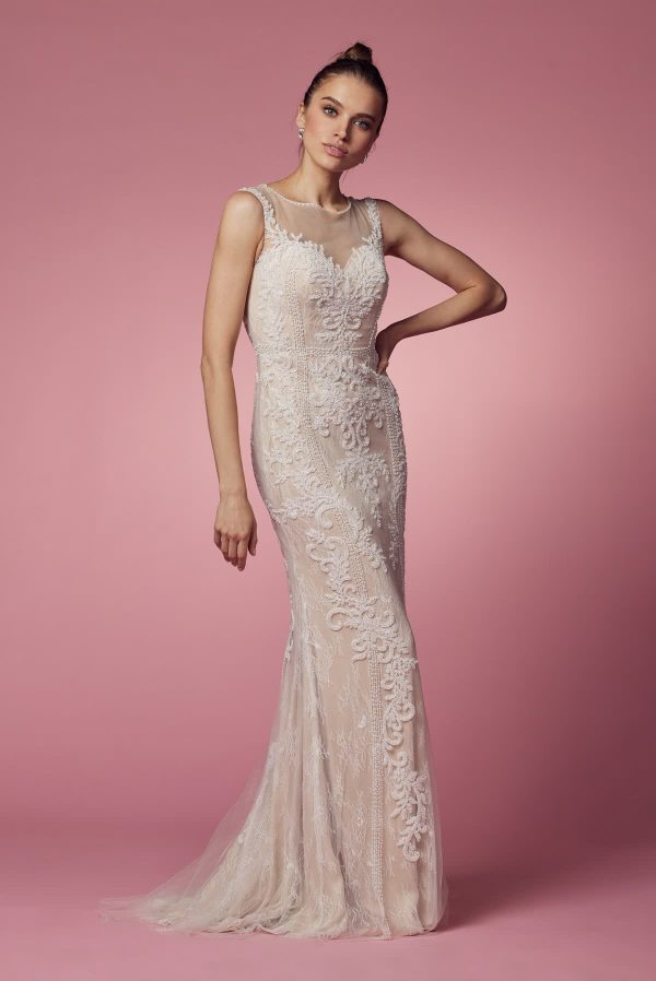 Embroidered Lace Illusion Sweetheart Long Prom & Mother Of The Bride Dress NXE1006 - Image 3