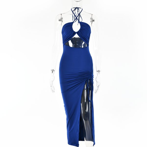 Sexy Halterneck Lace-up Split Dress Summer Y2K Fashion Party Baech Long Dresses For Womens Clotjing - Image 6