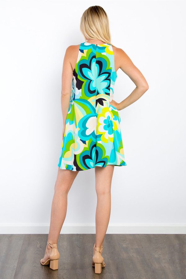 Be Stage Full Size Floral Sleeveless Mini Dress with Pockets - Image 2