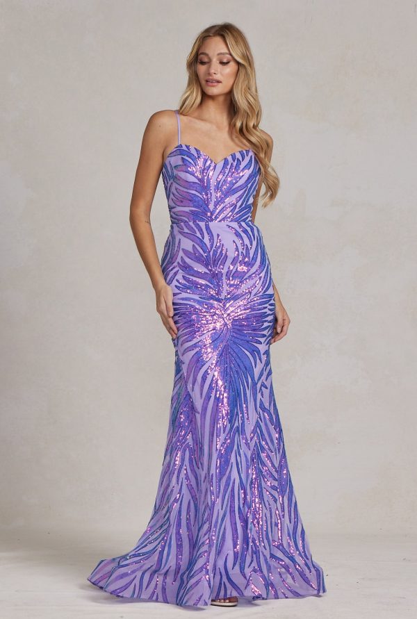 Embroidered Sequins Sweetheart Open Back Mermaid Long Evening Dress NXR1072 - Image 4