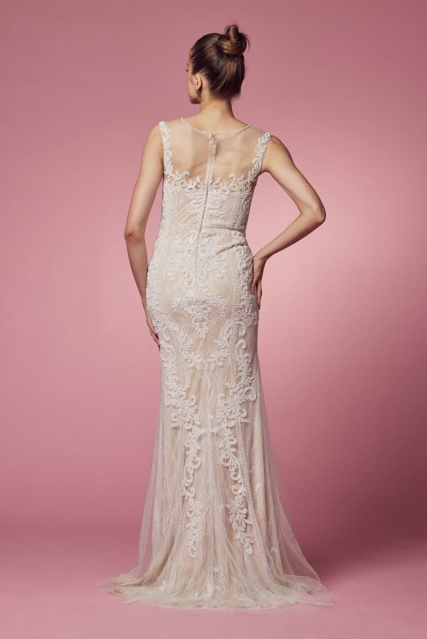Embroidered Lace Illusion Sweetheart Long Prom & Mother Of The Bride Dress NXE1006 - Image 4