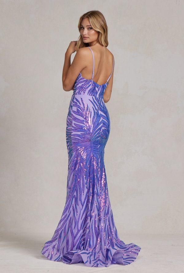 Embroidered Sequins Sweetheart Open Back Mermaid Long Evening Dress NXR1072 - Image 5
