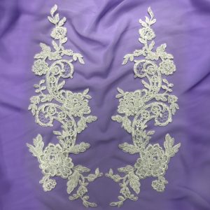 Beaded & Corded Floral Lace Applique for Bridal & Quinceañera Dresses | Lace USA - 96434W-HB