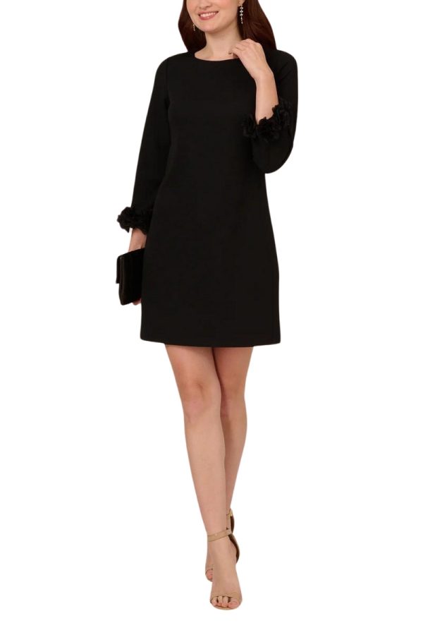 Adrianna Papel Ruffle Cuff Long Sleeve Crepe Cocktail Dress - Image 2