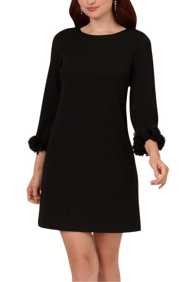 Adrianna Papel Ruffle Cuff Long Sleeve Crepe Cocktail Dress - Image 4