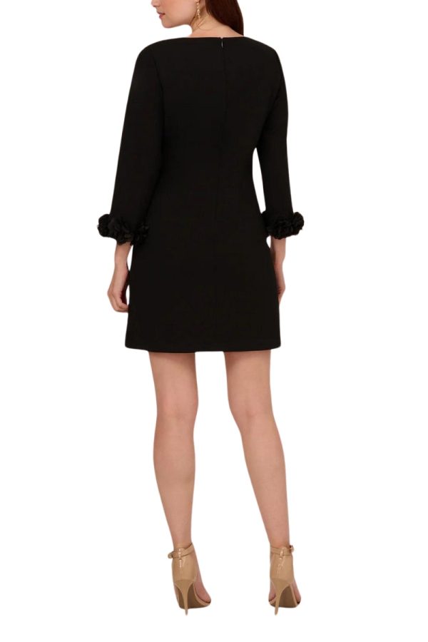 Adrianna Papel Ruffle Cuff Long Sleeve Crepe Cocktail Dress - Image 3