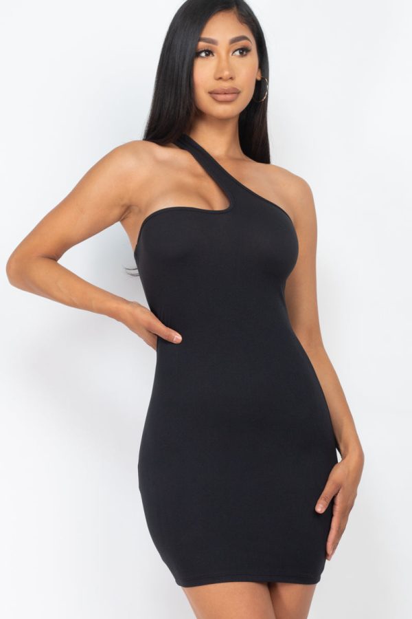 One Shoulder Bodycon Mini Dress (CAPELLA) - Image 7