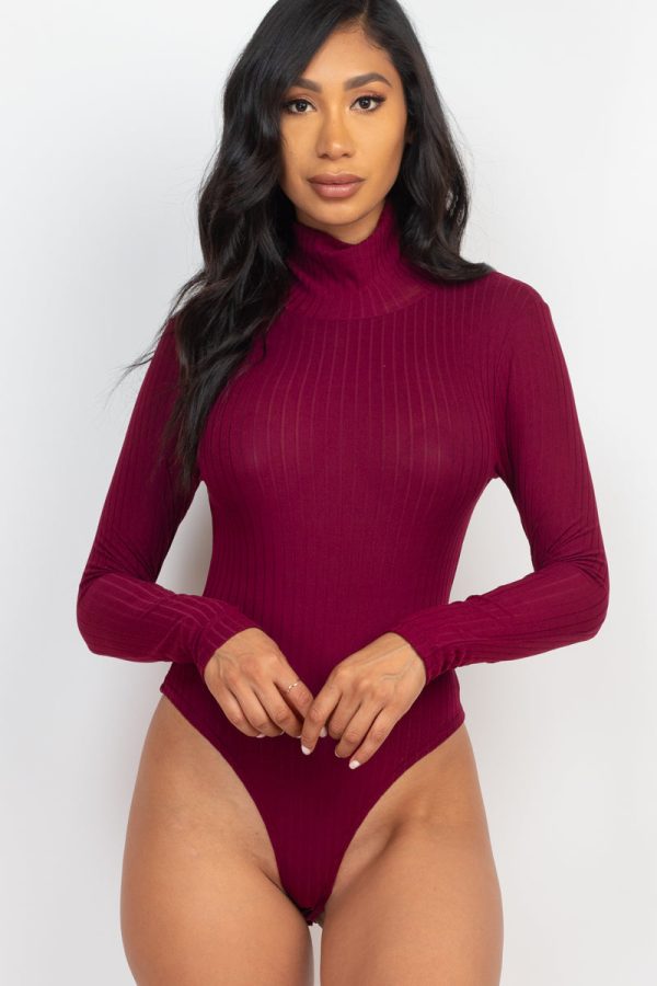 Ribbed Turtle Neck Long Sleeve Bodysuit (CAPELLA) - Image 10