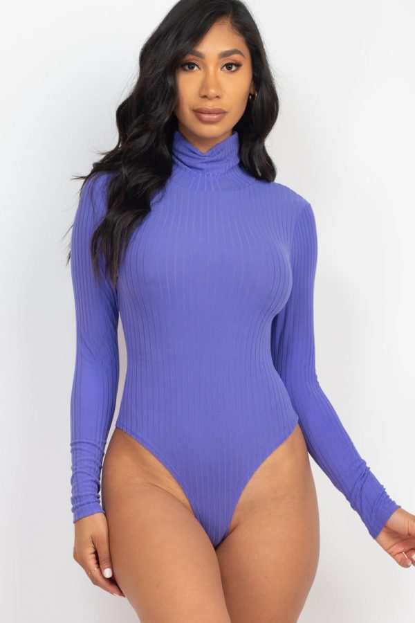 Ribbed Turtle Neck Long Sleeve Bodysuit (CAPELLA) - Image 12