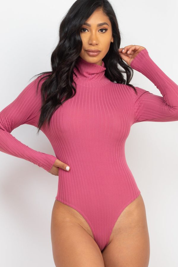 Ribbed Turtle Neck Long Sleeve Bodysuit (CAPELLA) - Image 16