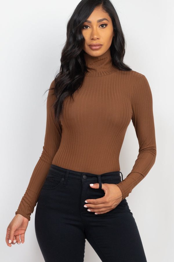 Ribbed Turtle Neck Long Sleeve Bodysuit (CAPELLA) - Image 22