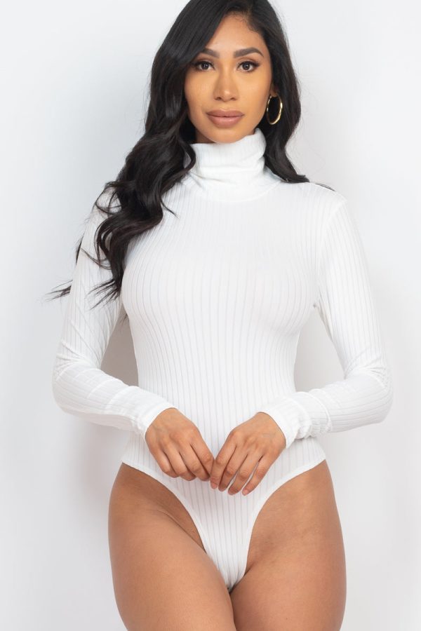 Ribbed Turtle Neck Long Sleeve Bodysuit (CAPELLA) - Image 29