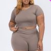 Plus Size Short Sleeve Crop Top & Shorts Set (CAPELLA) - Image 29