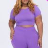 Plus Size Short Sleeve Crop Top & Shorts Set (CAPELLA) - Image 31