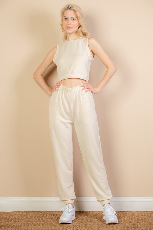 French Terry Elastic Waist Tank Top & Joggers Set (CAPELLA) - Image 8