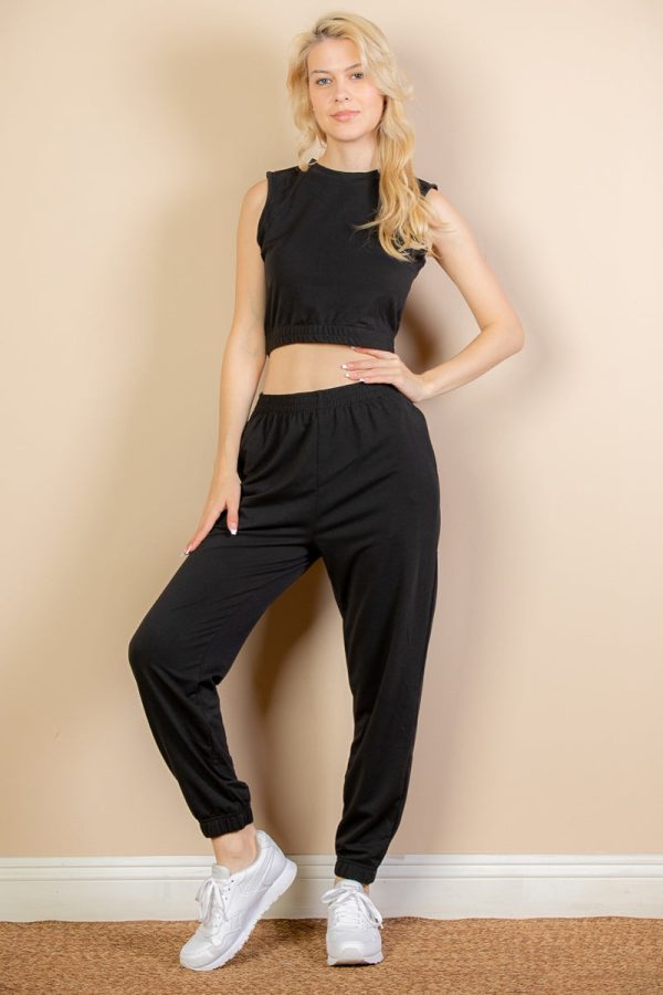 French Terry Elastic Waist Tank Top & Joggers Set (CAPELLA) - Image 11