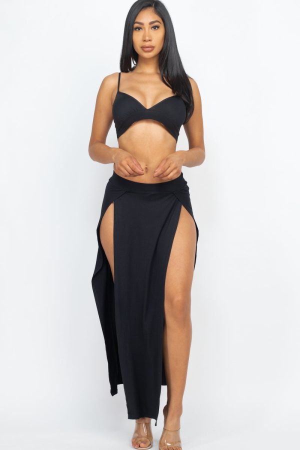 Bra top and side slit maxi skirt (CAPELLA) - Image 7