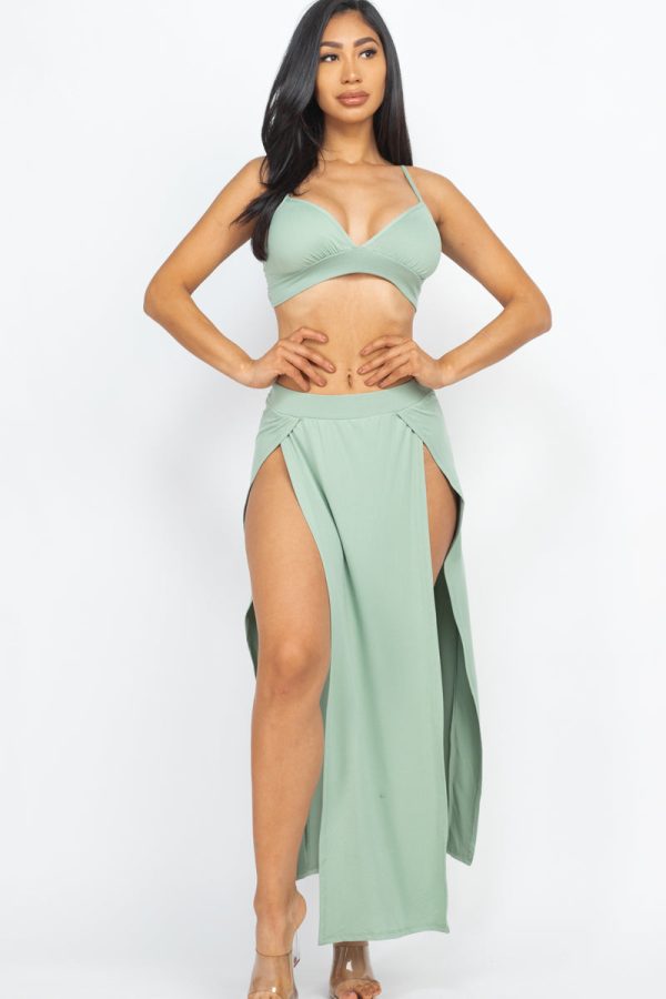 Bra top and side slit maxi skirt (CAPELLA) - Image 13