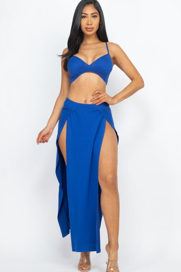 Bra top and side slit maxi skirt (CAPELLA) - Image 15