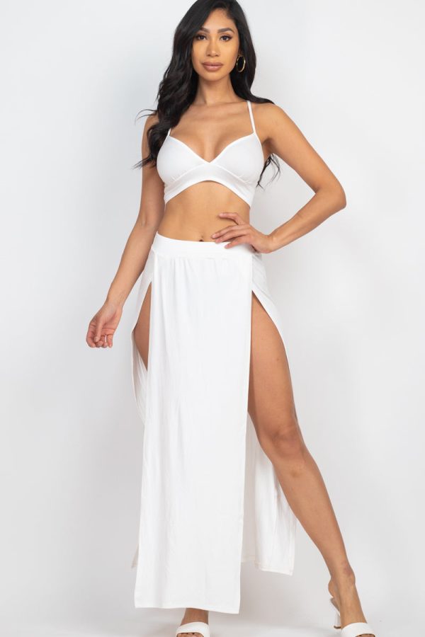 Bra top and side slit maxi skirt (CAPELLA) - Image 19