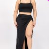 Plus Size Crop Cami & Split Thigh Maxi Skirt Set (CAPELLA) - Image 7