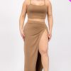 Plus Size Crop Cami & Split Thigh Maxi Skirt Set (CAPELLA) - Image 13