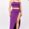 Plus Size Crop Cami & Split Thigh Maxi Skirt Set (CAPELLA) - Image 5