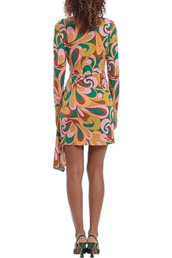 Donna Morgan Long Sleeve Side Drape Dress - Image 2