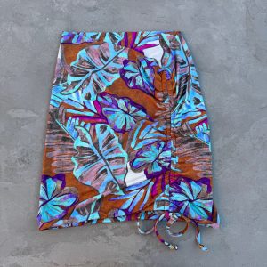 Turquoise Blossom Mia Mini Skirt with Floral Flair