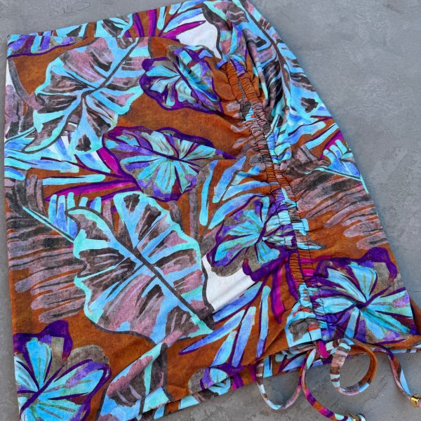 Turquoise Blossom Mia Mini Skirt with Floral Flair - Image 2