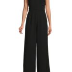 Julia Jordan Stretch Criss Cross Halter Neckline Sleeveless Crepe Jumpsuit With Pockets - Wholesale