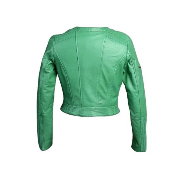 Minty Womens Short Leather Jacket - Image 3